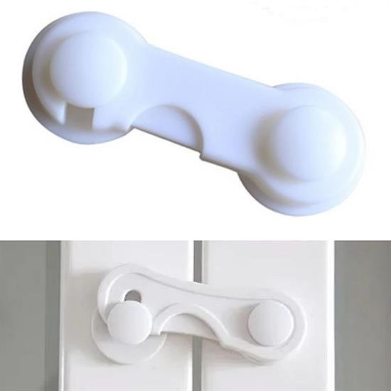 OLLEVRA Bebek Çocuk Güvenliği Çekmece ve Dolap İçin Kendiliğinde Yapışkanlı Vidasız Kapak Kilidi - Görsel 3