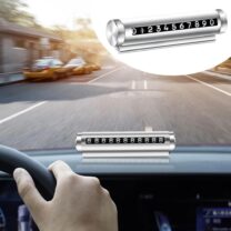 OLLEVRA Alüminyum Kasa Park Oto Numaratörü Gri Renk Çevirmeli Araç Içi Telefon Numaratörü